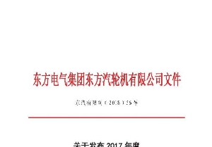 南通电站阀门荣获东汽2017年度“供应商质量管理Q1奖”